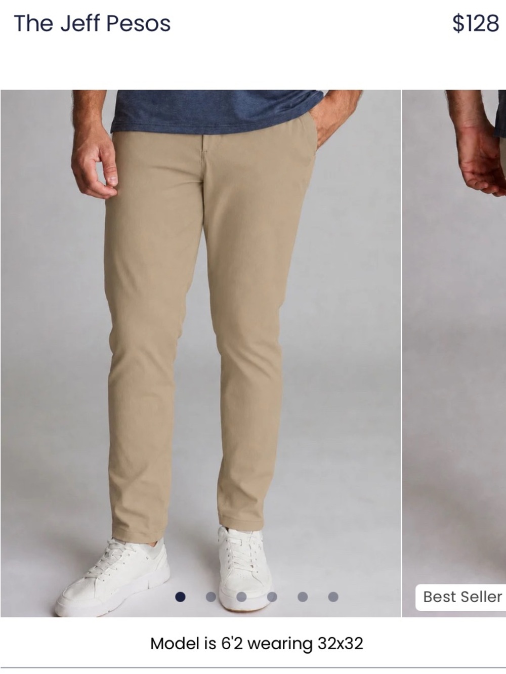 Birddogs Slim Khaki Pants - 36×32 – Actual Measurements 17.5" Waist / 30" Inseam